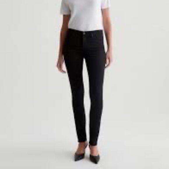 AG Adriano Goldschmied The Prima Ankle Cigarette Black Skinny Jeans Sz 25R - Picture 1 of 7